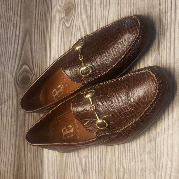 Allen Edmonds Grand Cayman horsebit brown embosed croc mens shoes size … - Picture 1 of 7